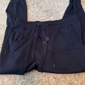 Galaxy By Harvic Dark Blue Cotton-Blend Pants